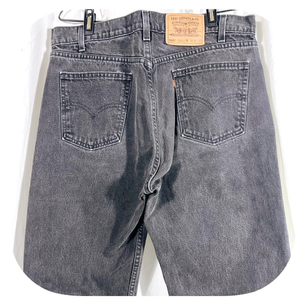 VTG Mens Orange Tab Levi’s 505 Black Relaxed Straight Leg 100 Cotton USA 36 X 32
